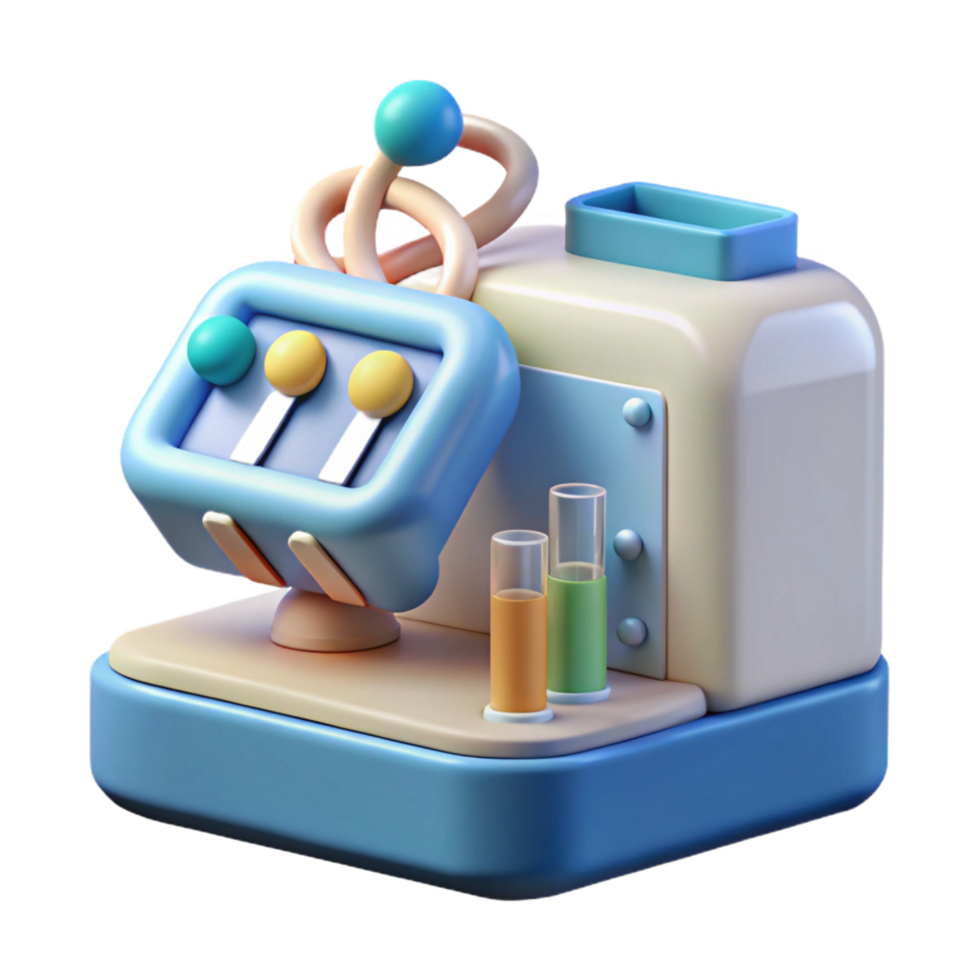 vibrant minimalist DNA sequencing machine analyzing genetic code 4K png