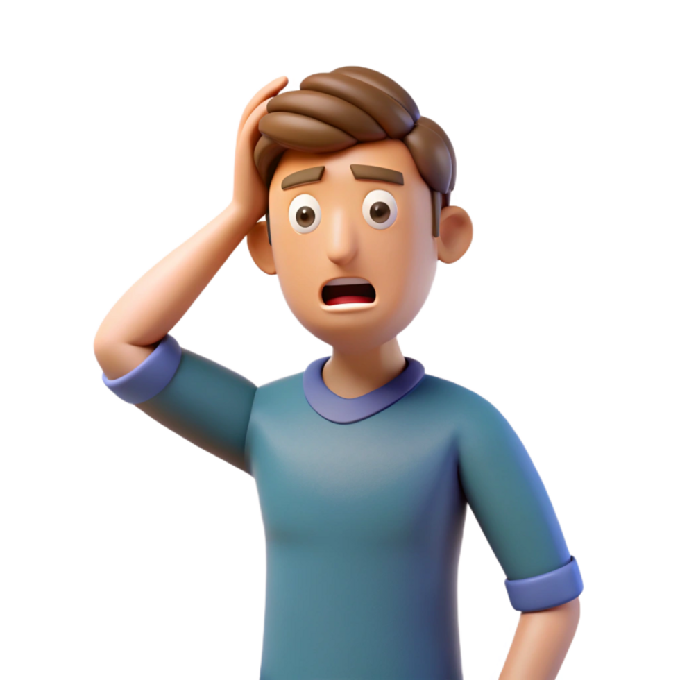 magnificent rustic Confused man, scratching head, original png
