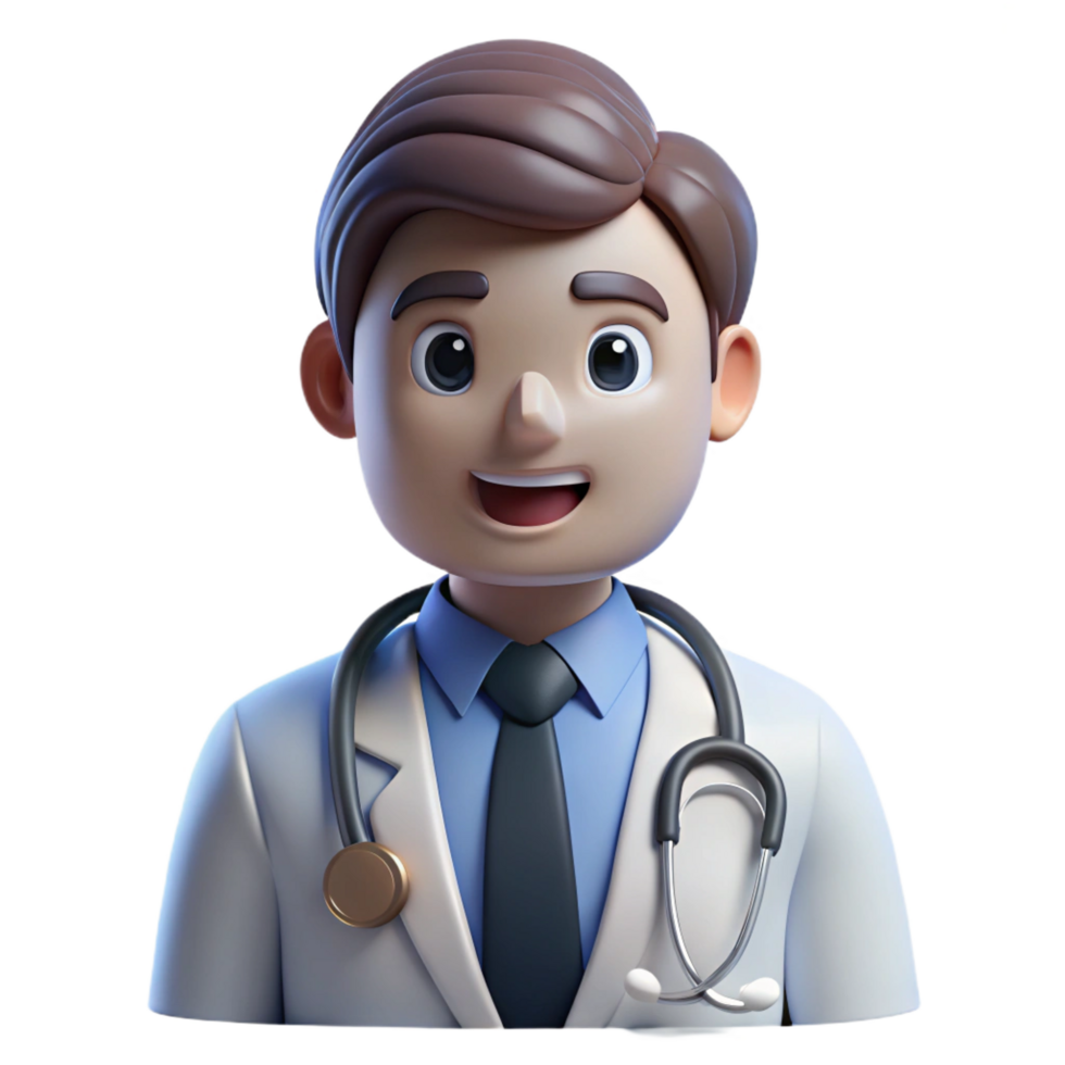 extraordinary creative Doctor with stethoscope, serious expression, detailed png