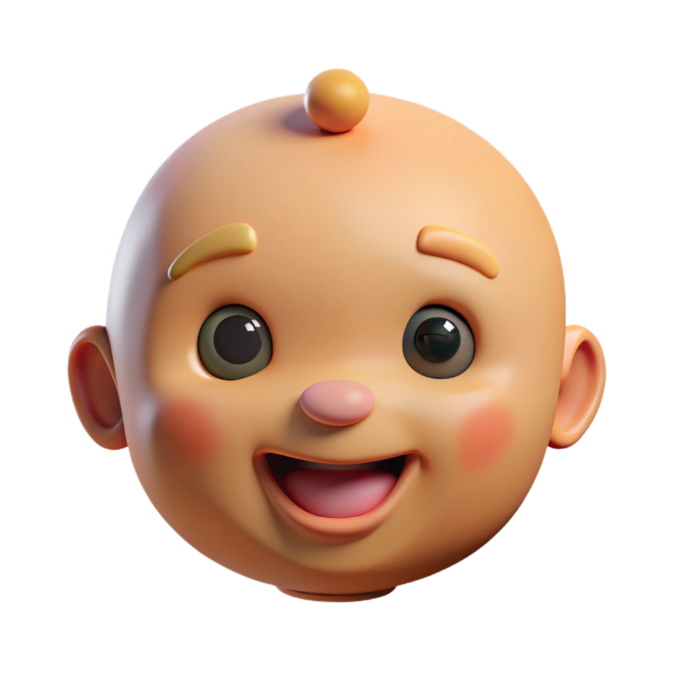 serene classic Smiling baby face, original png