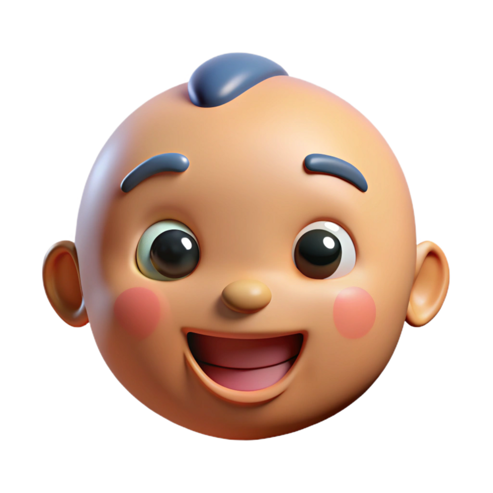 wonderful modern Smiling baby face, detailed png