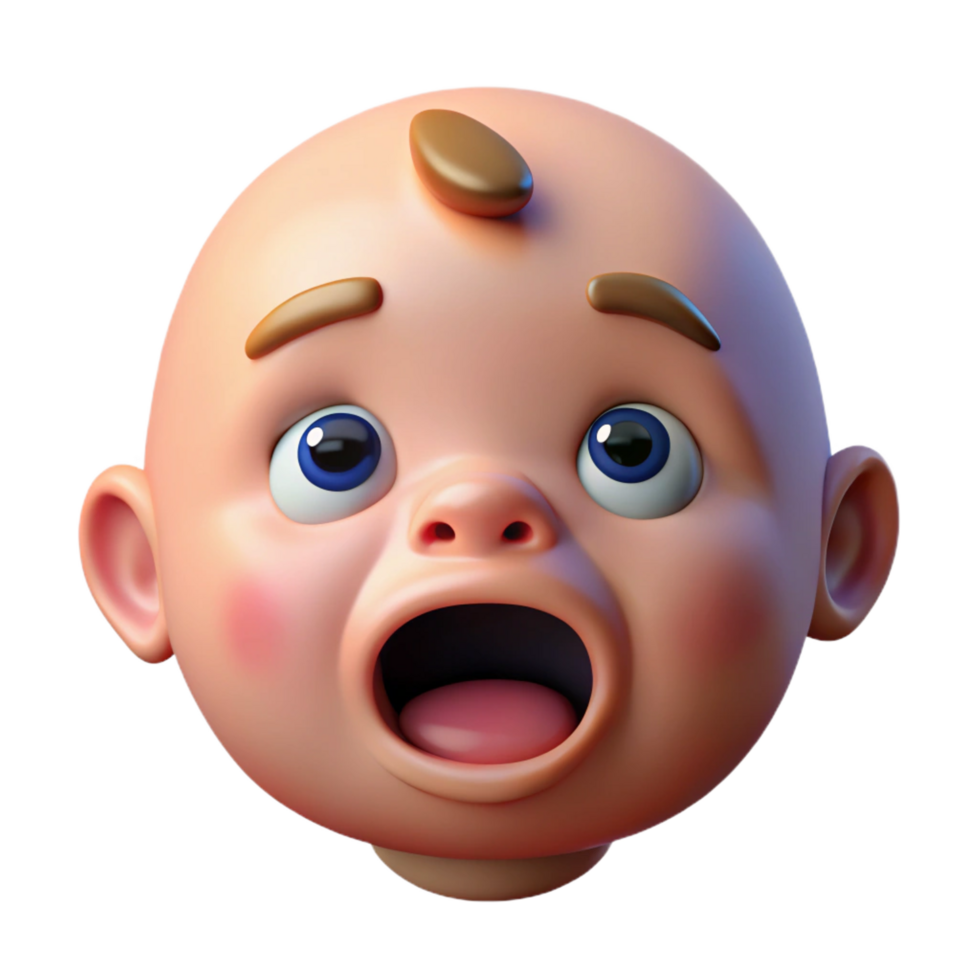stunning rustic Crying baby face, high quality png