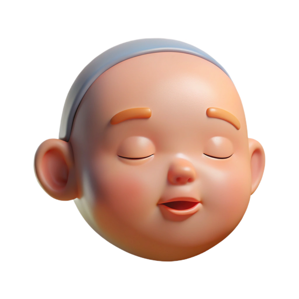 dramatic rustic Sleeping baby face, professional png