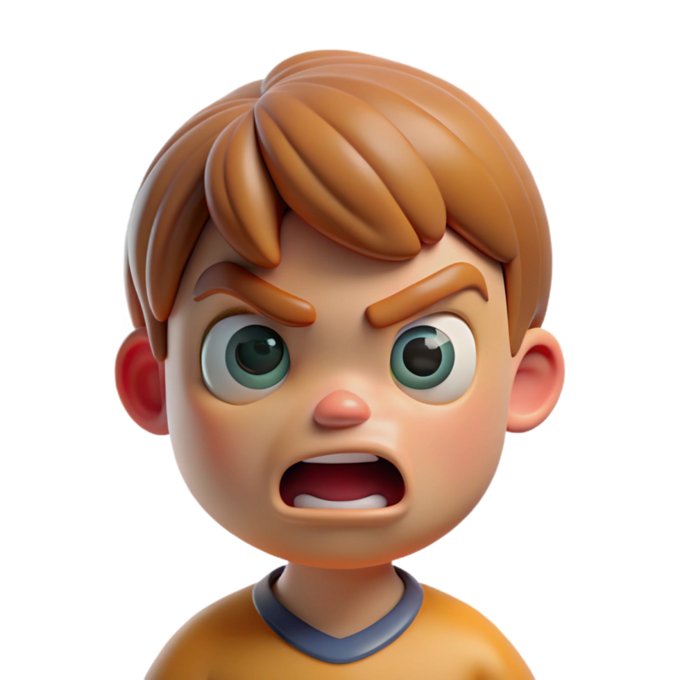 dramatic artistic Angry child face, original png
