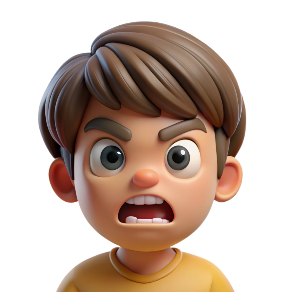 elegant artistic Angry child face, high resolution png