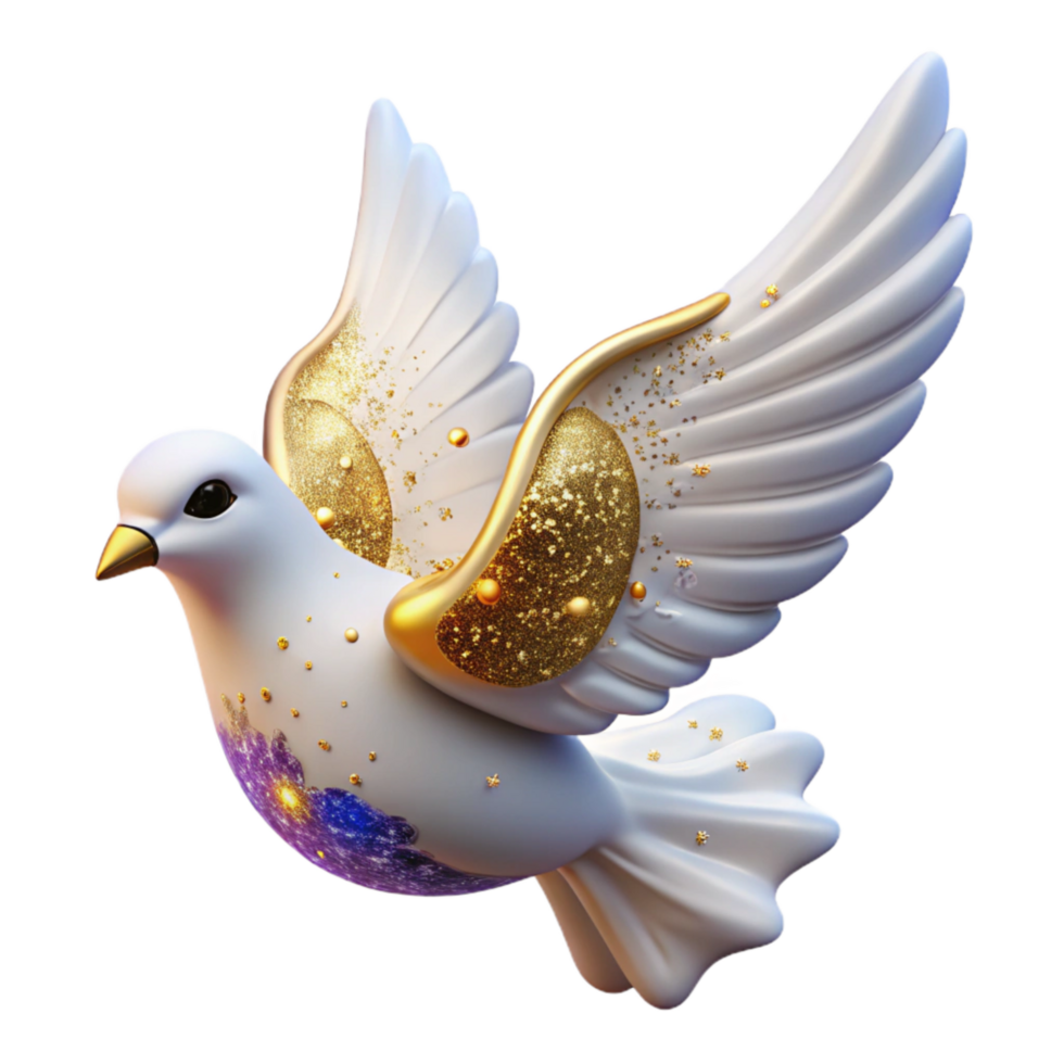 vibrant abstract White Dove in Flight Isolated exclusive png