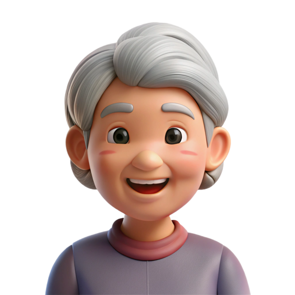 dramatic contemporary Elderly woman with wrinkles, smiling, authentic png