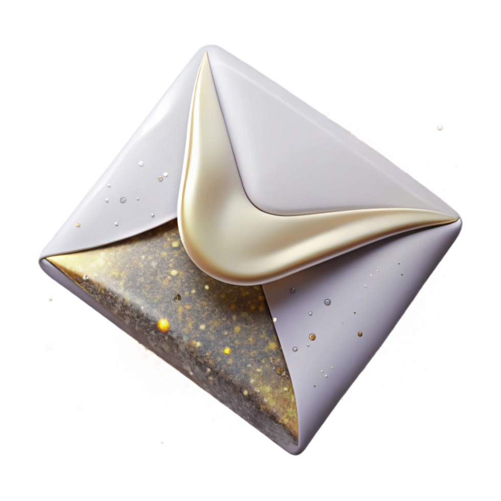 beautiful modern White Envelope Front View Transparent Cutout detailed png