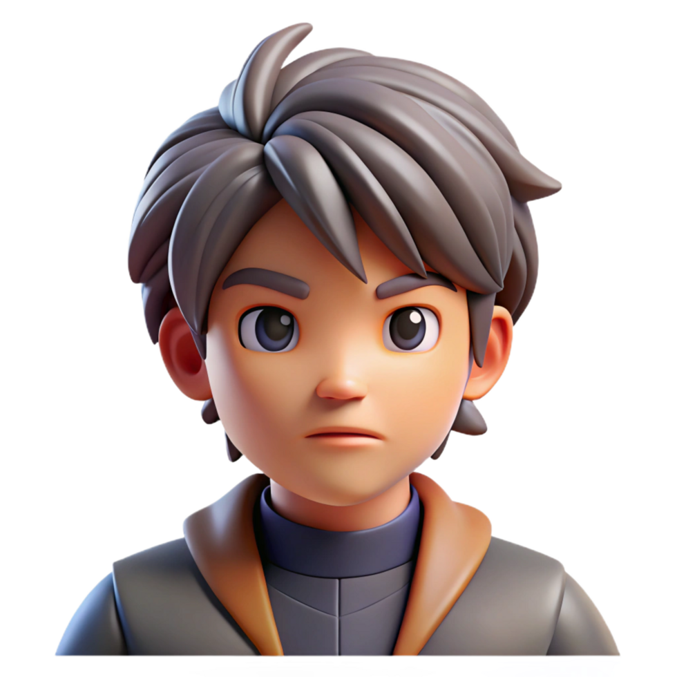 magnificent rustic Anime character, serious expression, exclusive png