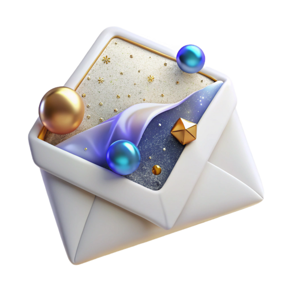 elegant creative White Envelope Front View Transparent Cutout high quality png