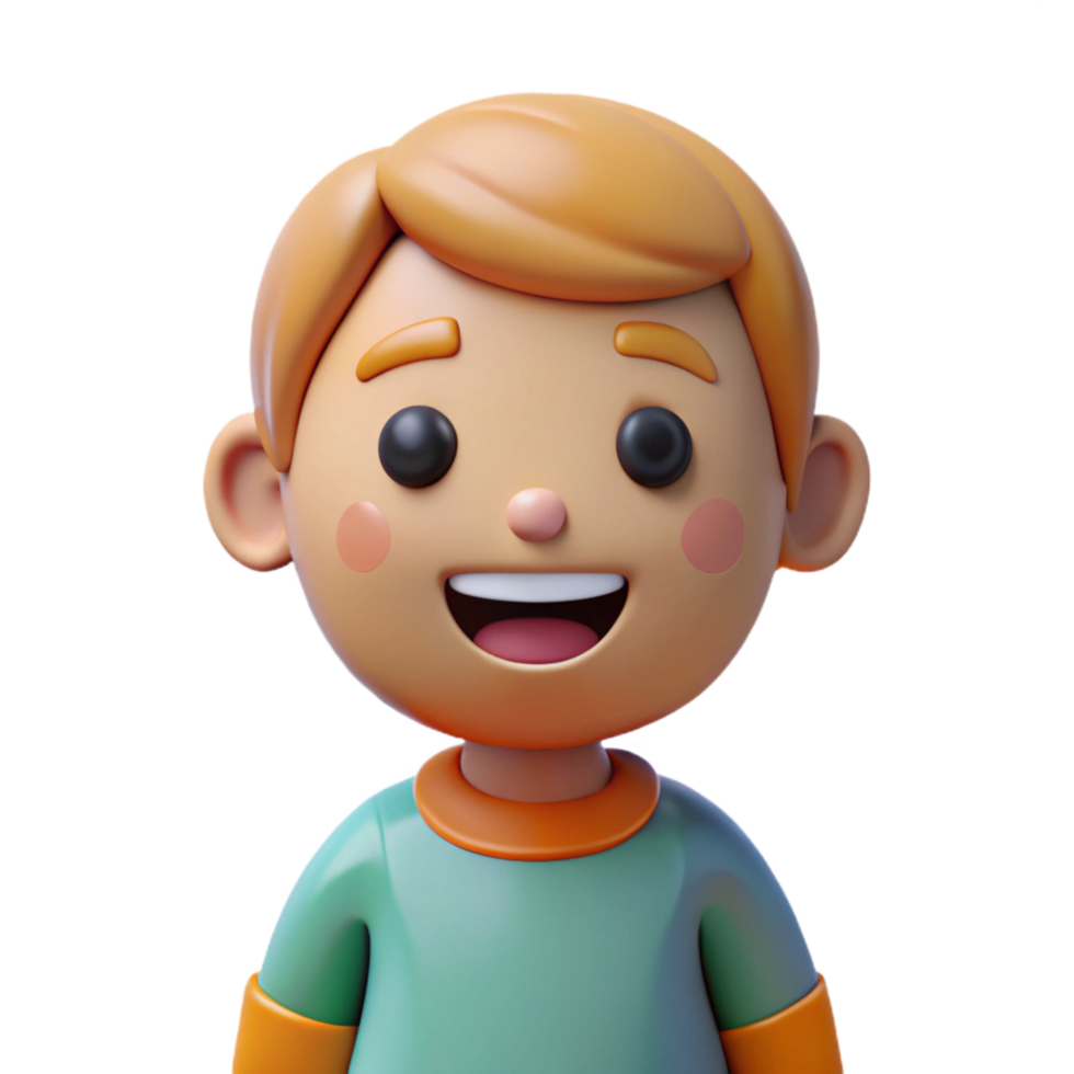 beautiful minimalist Cartoon character, happy expression, authentic png