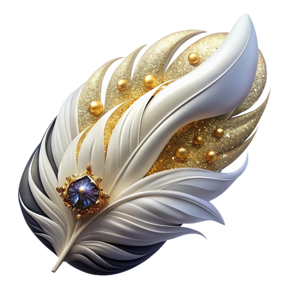 dramatic rustic White Feather Close Up View Cutout png