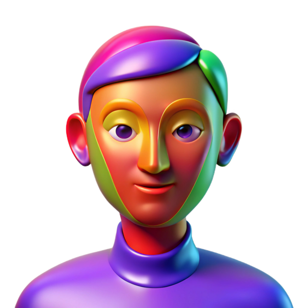 wonderful creative Abstract human face, colorful, high resolution png