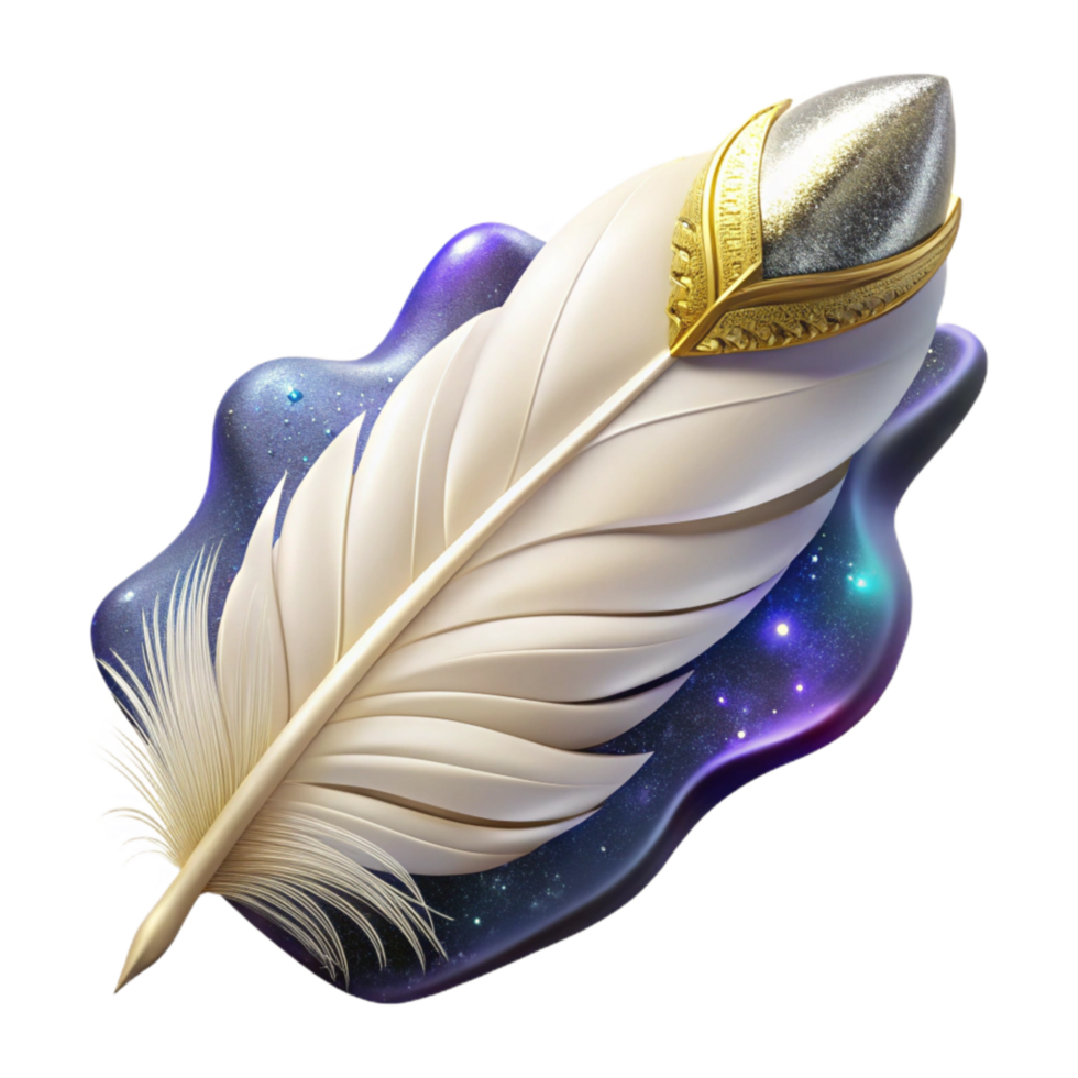 magnificent abstract White Feather Falling Downward Cutout high quality png