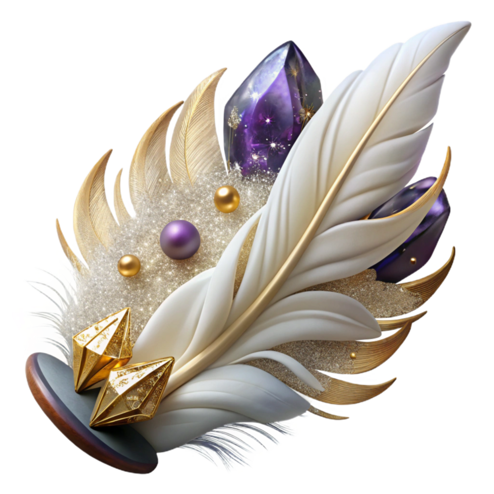 beautiful modern White Feather Close Up View Cutout professional png