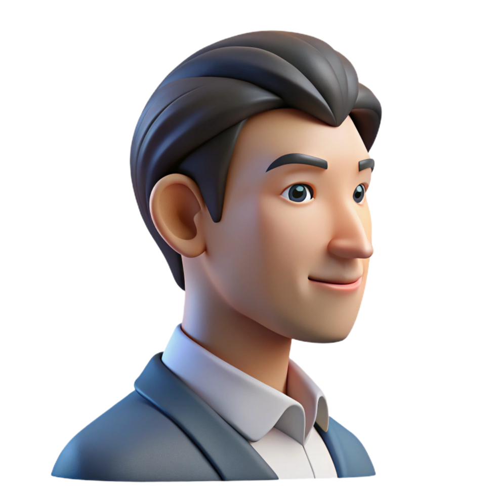 serene vintage Portrait of a man in profile, professional png