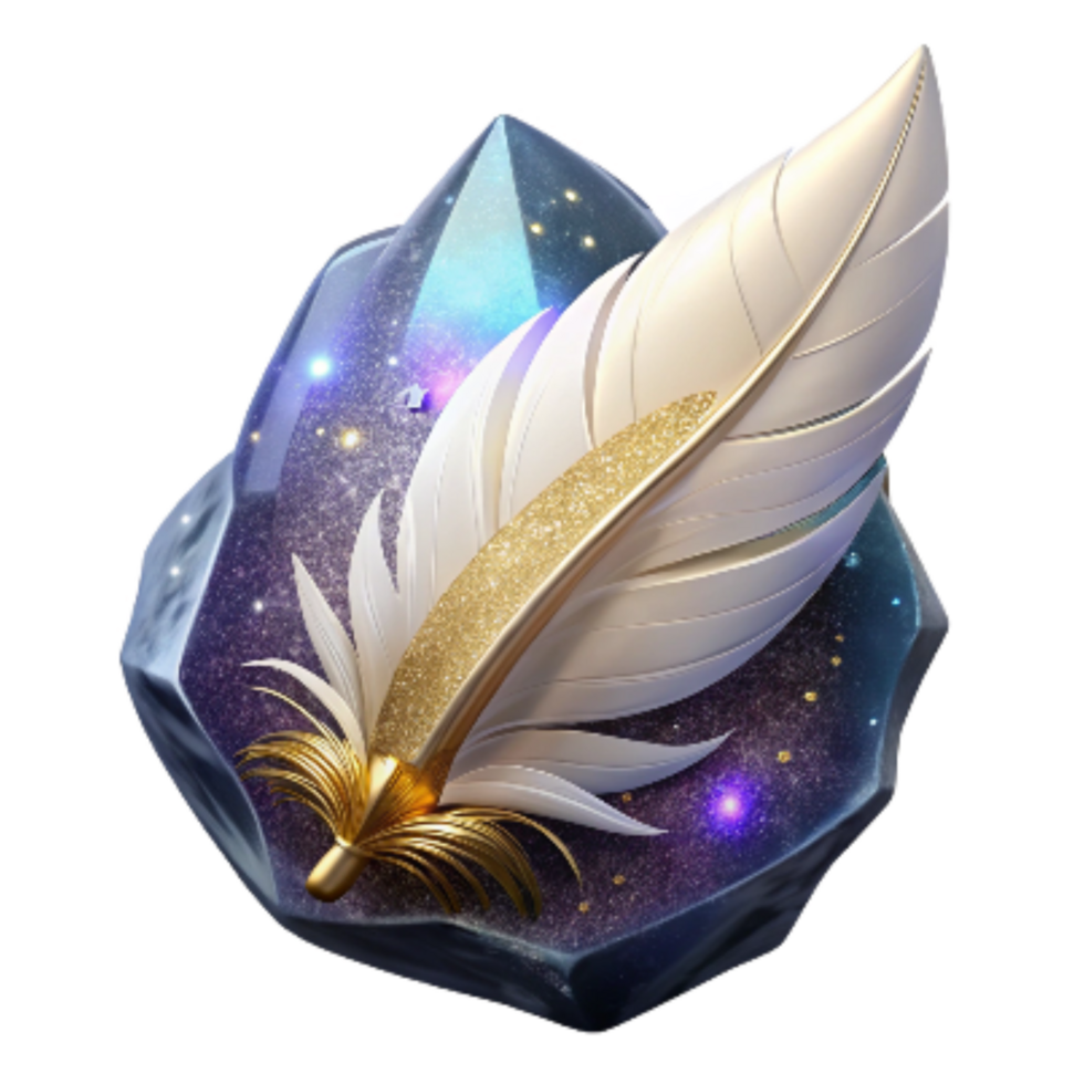 magnificent artistic White Feather Falling Isolated premium png