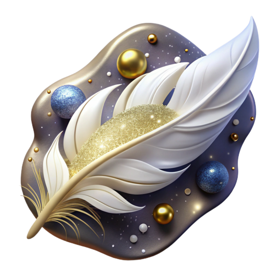 extraordinary minimalist White Feather Floating Down Cutout high quality png