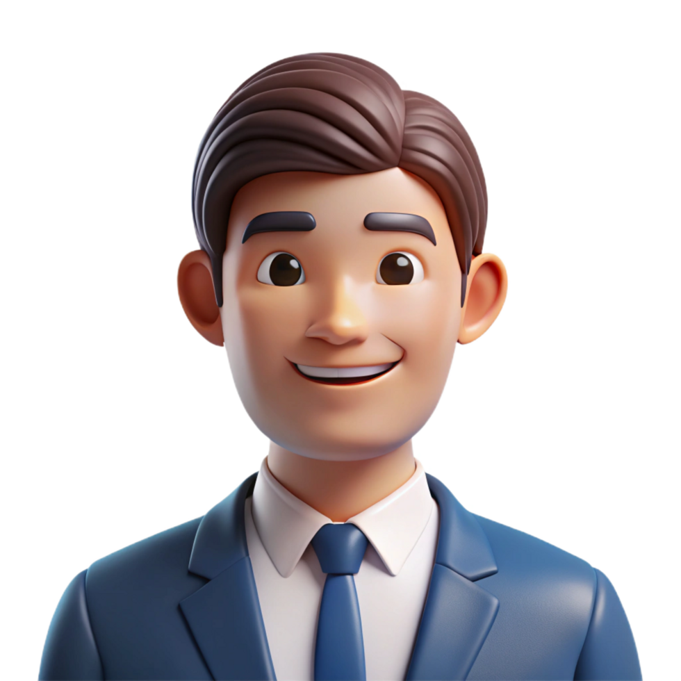 vibrant minimalist Head and shoulders portrait of a businessman, high resolution png