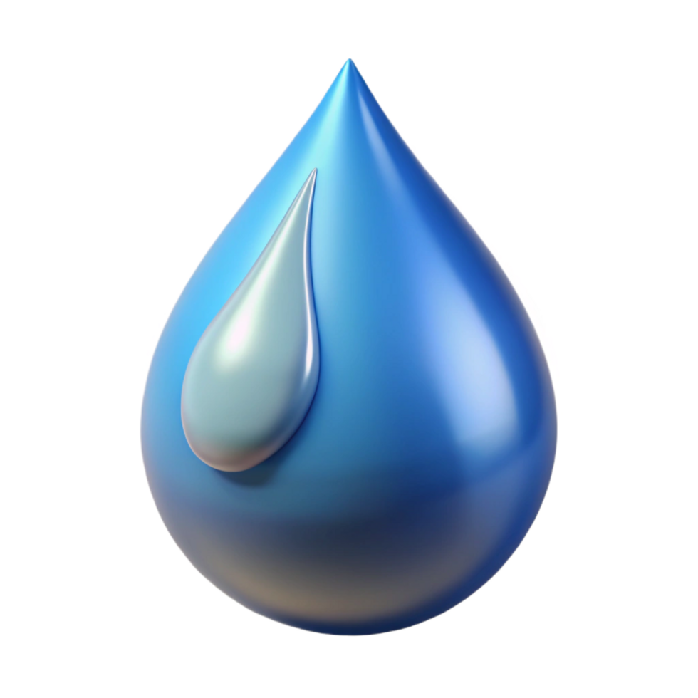 elegant minimalist A single, falling tear with a refractive surface, high resolution png