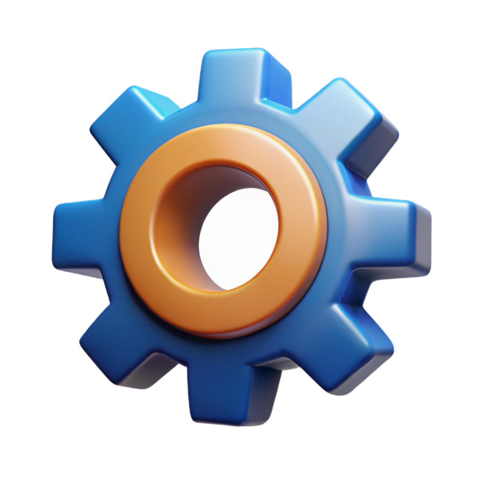 magnificent rustic A single, stylized gear cog with intricate teeth, genuine png
