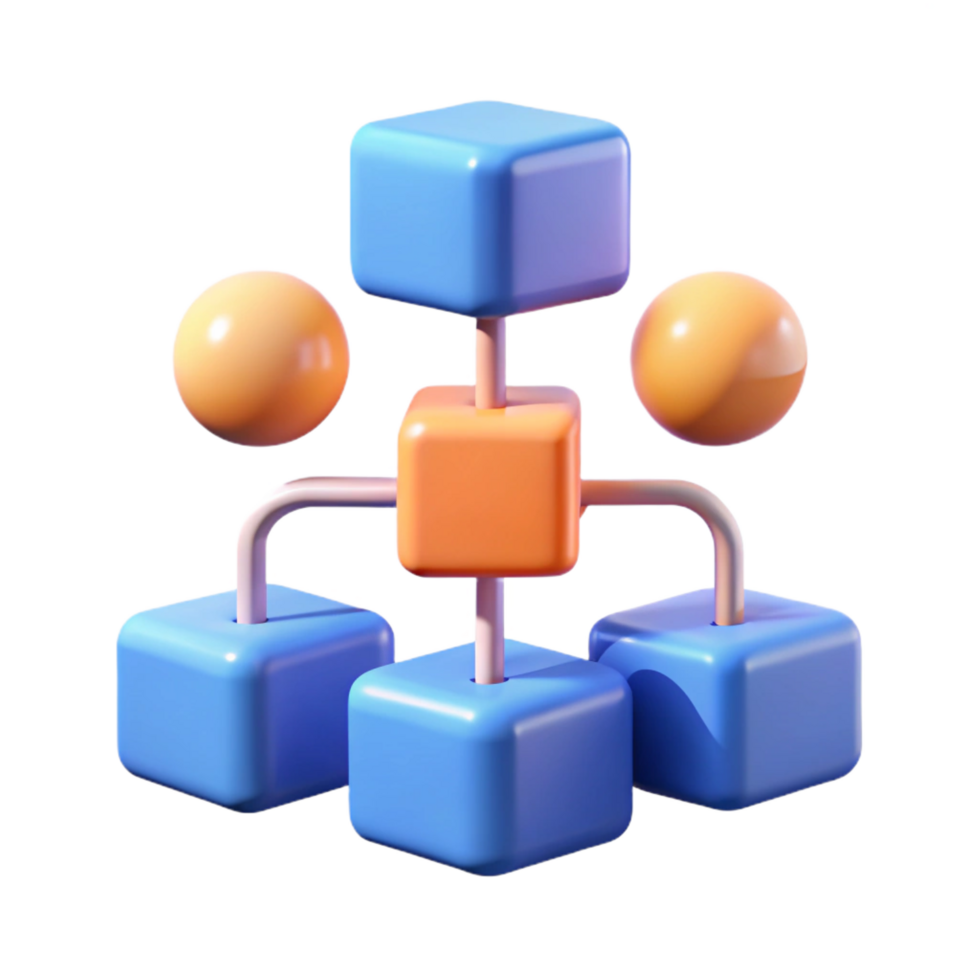 magnificent minimalist A single, abstract representation of data flow, professional png