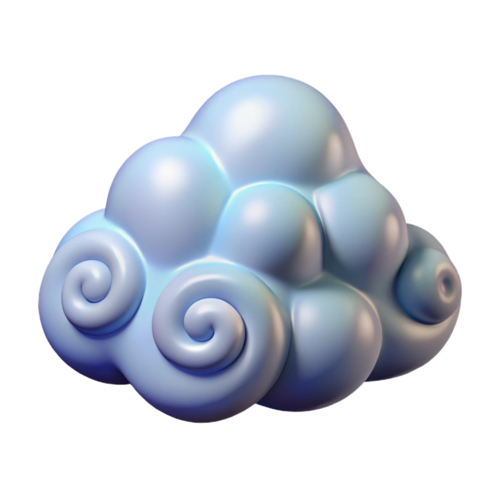 vibrant traditional A single, stylized cloud with swirling, abstract patterns, original png