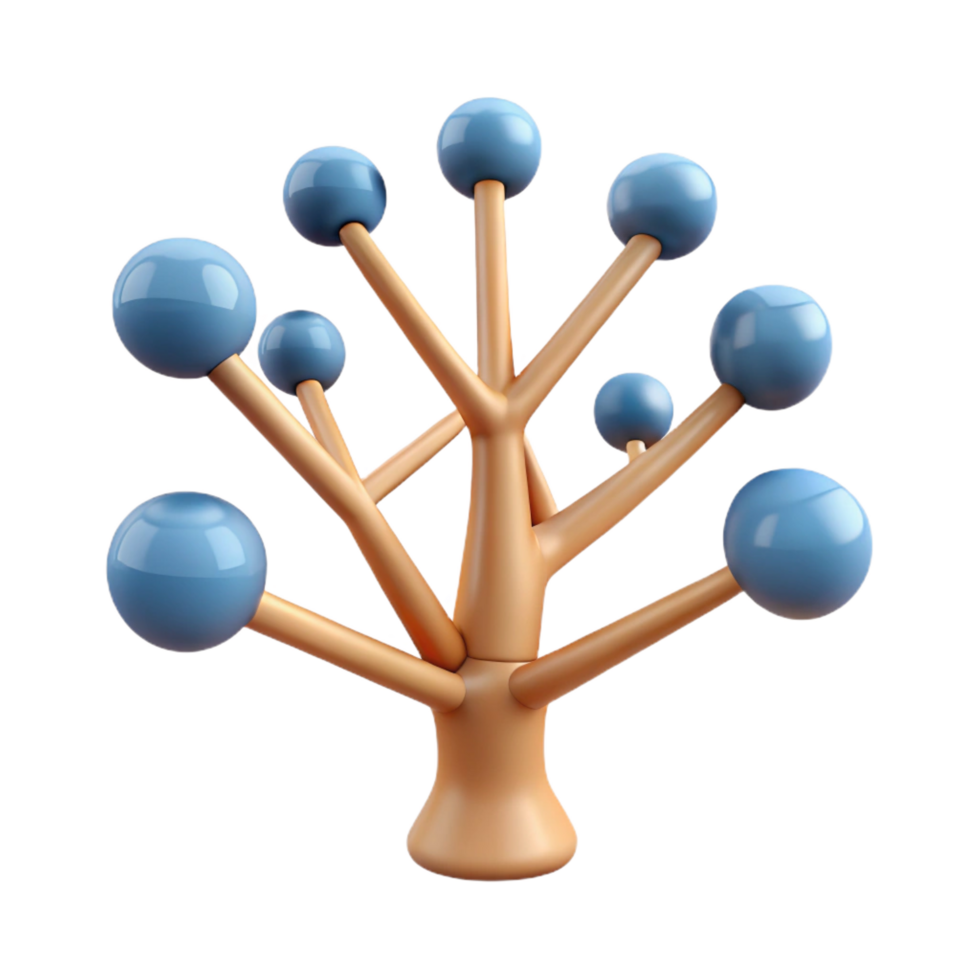 serene classic A single, stylized tree with branches made of interconnected lines, original png