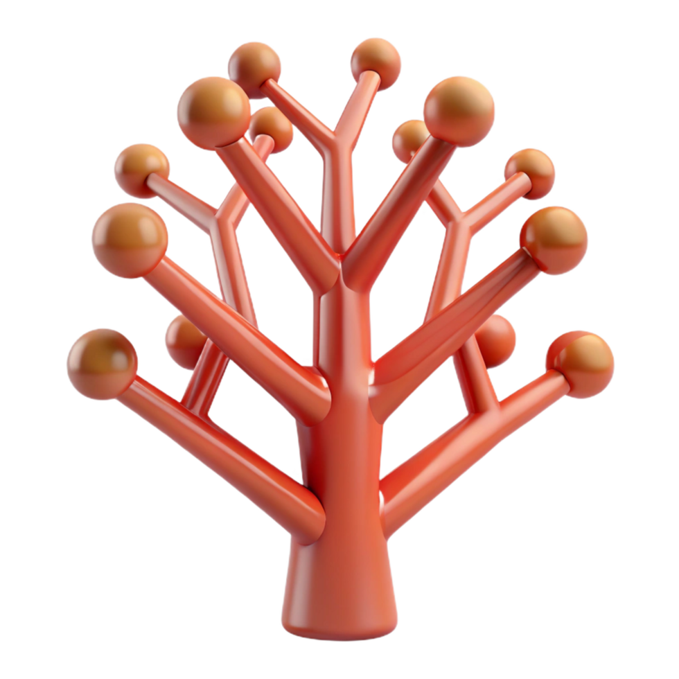 vibrant minimalist A single, stylized tree with branches made of interconnected lines, genuine png