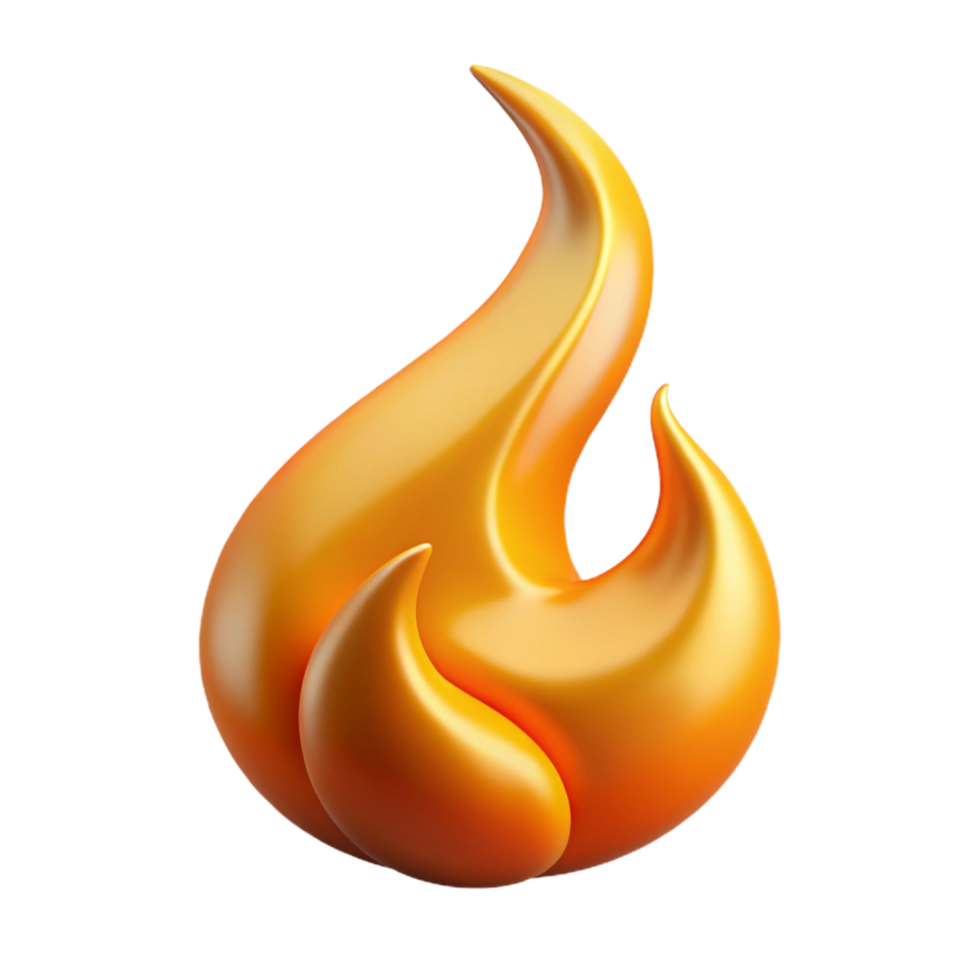 beautiful creative A single, stylized flame with dynamic, swirling shapes, genuine png