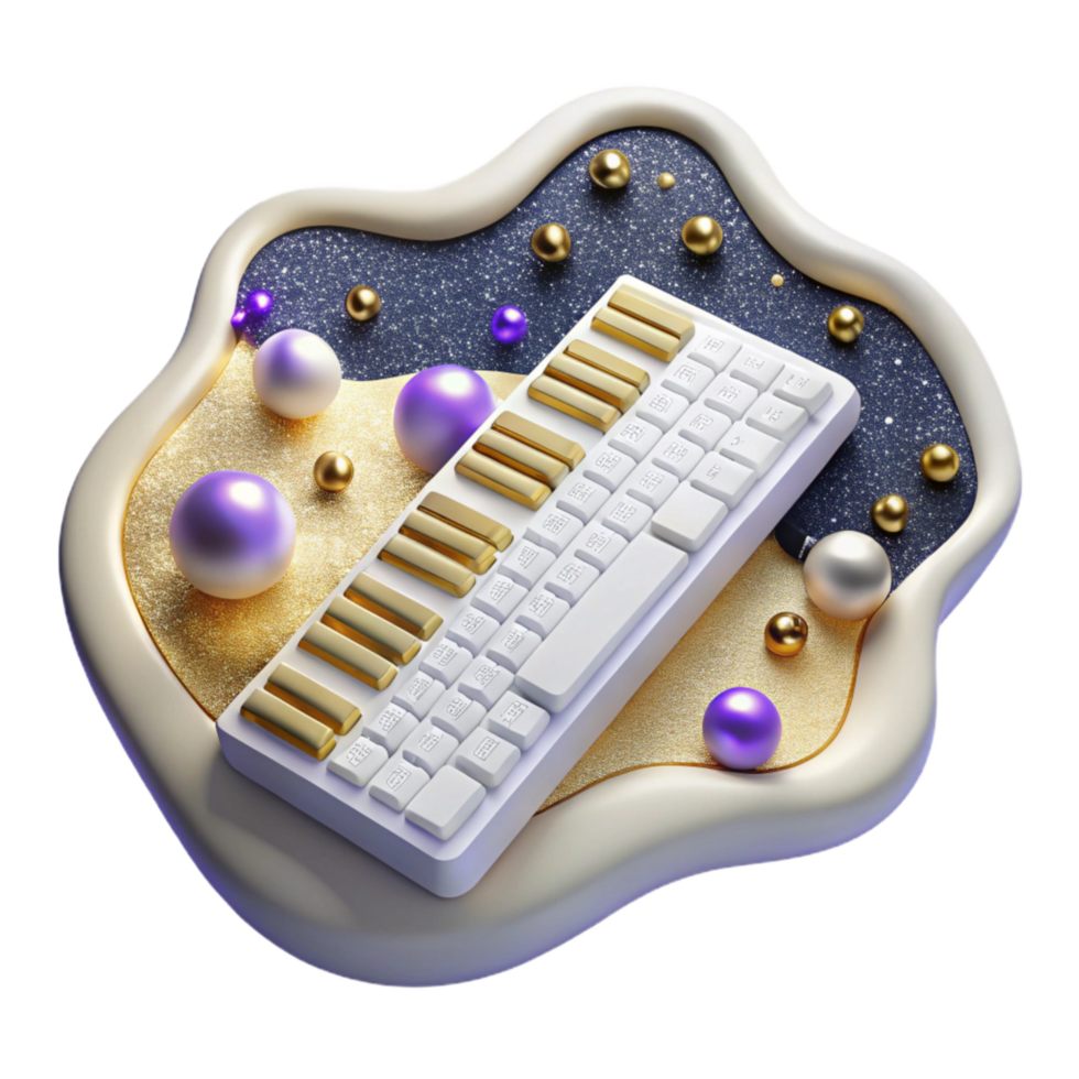 wonderful contemporary White Keyboard Top View Cutout premium png