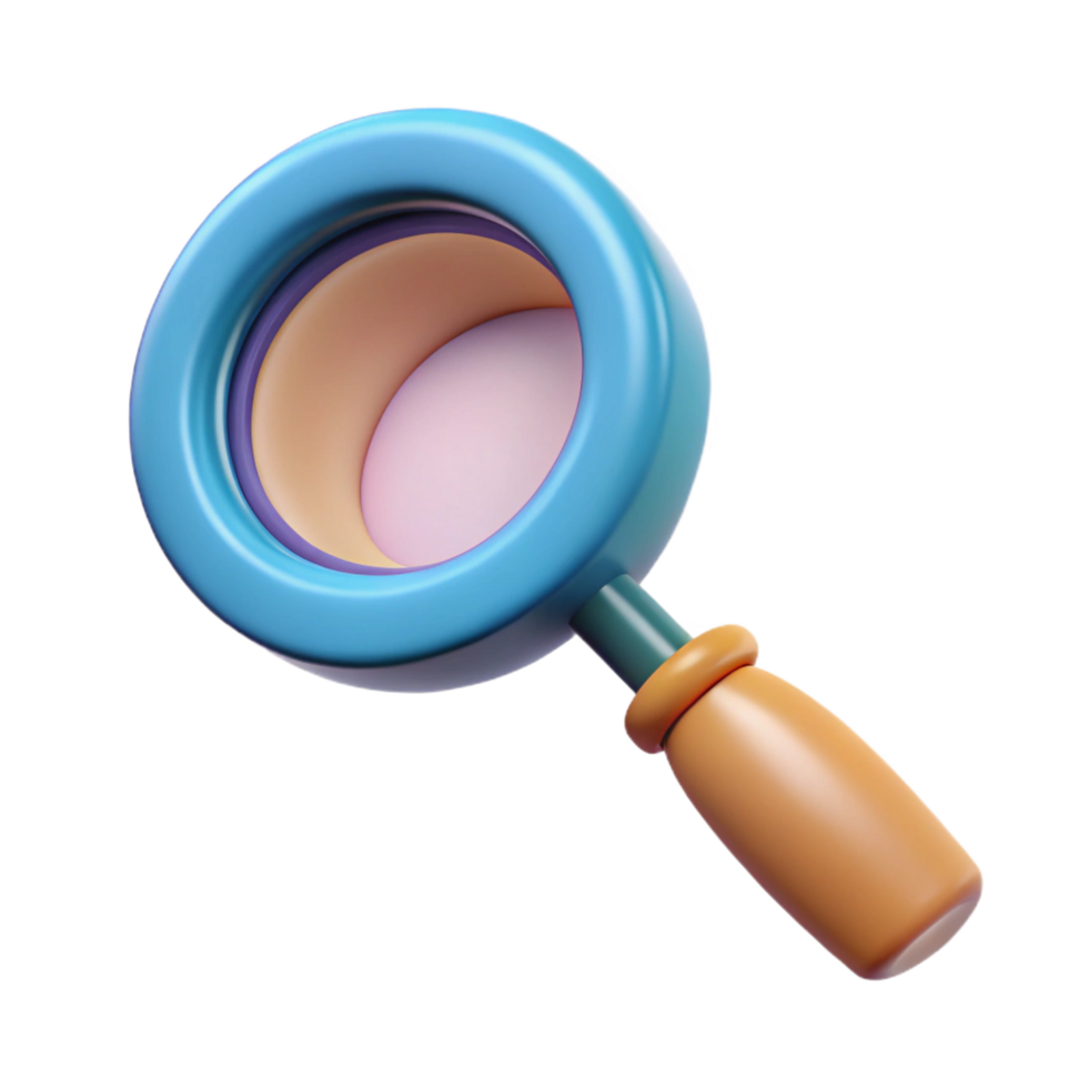 wonderful abstract A single, stylized magnifying glass with distorted lens, original png