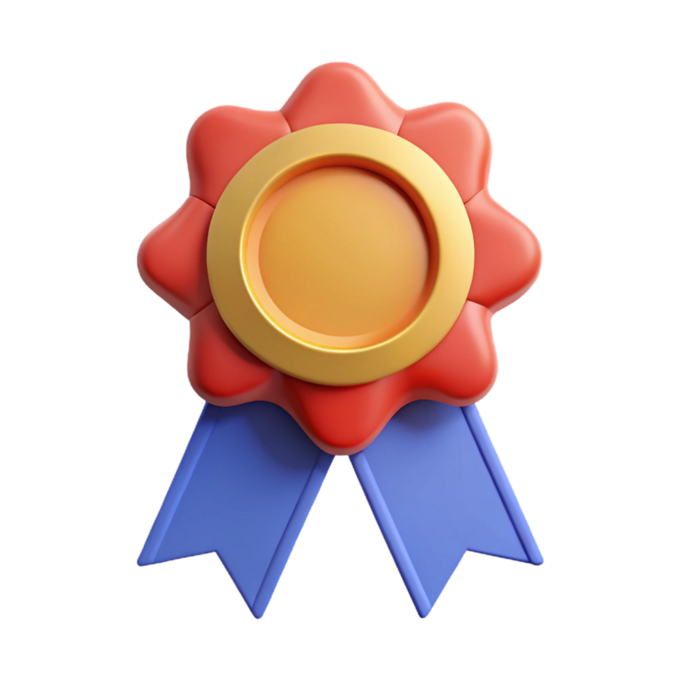 dramatic creative A single, stylized medal with intricate ribbon, detailed png