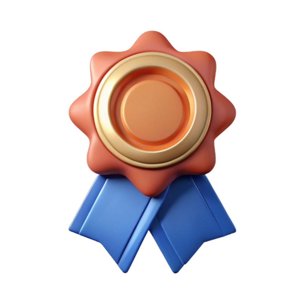 extraordinary minimalist A single, stylized medal with intricate ribbon, professional png