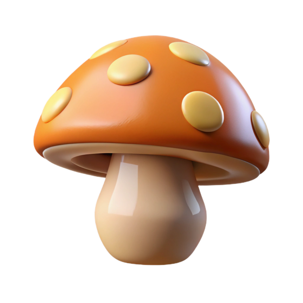serene rustic A single, stylized mushroom with abstract cap, high quality png