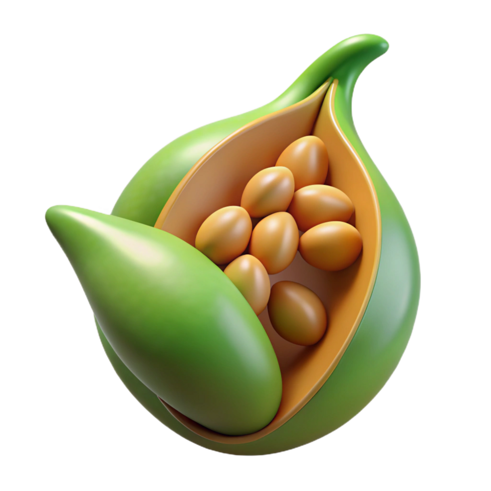 extraordinary creative A single, stylized seed pod with abstract seeds, exclusive png