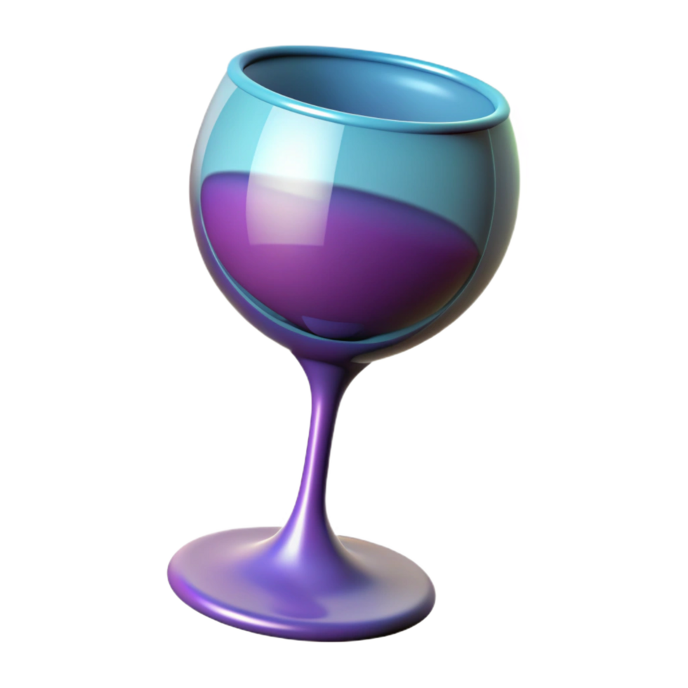 magnificent creative A single, stylized wine glass with abstract liquid, 4K png