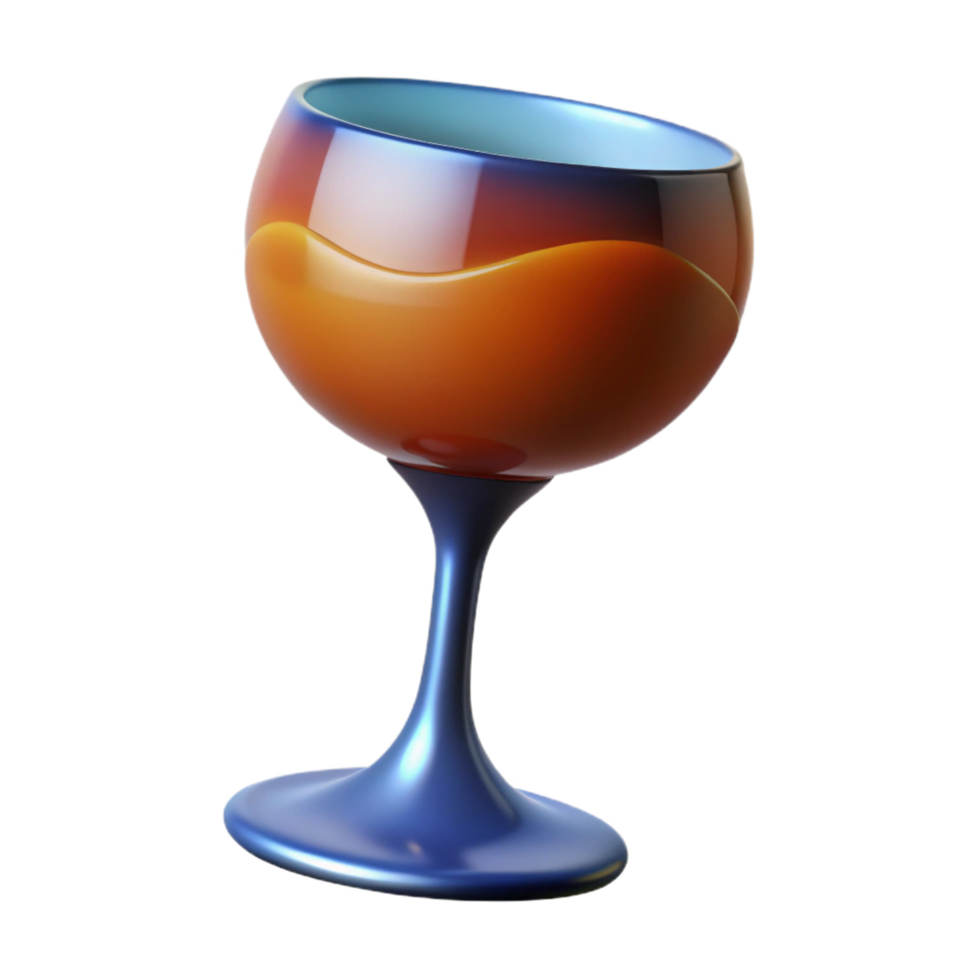 stunning traditional A single, stylized wine glass with abstract liquid, detailed png