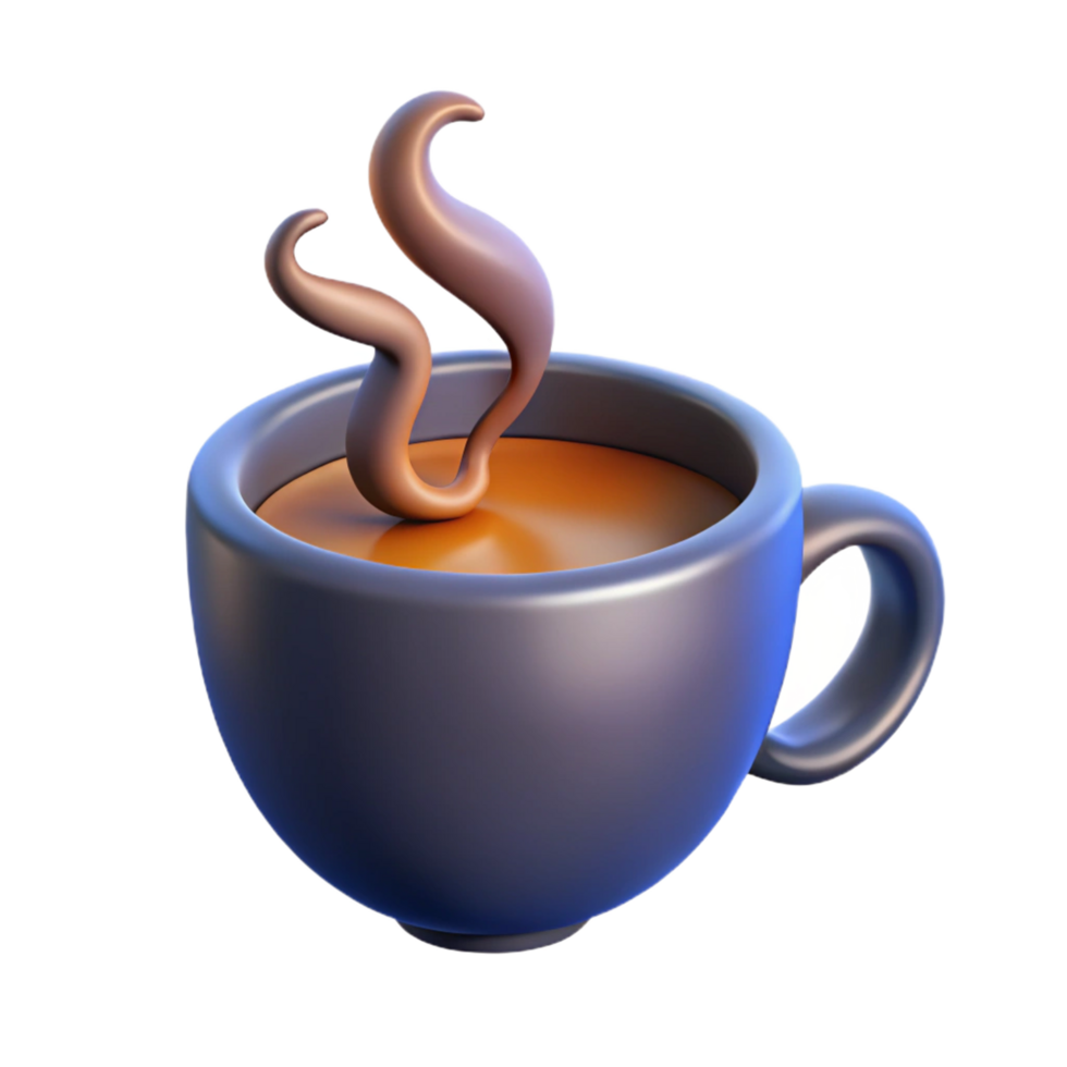 serene artistic A single, stylized coffee cup with abstract steam, detailed png