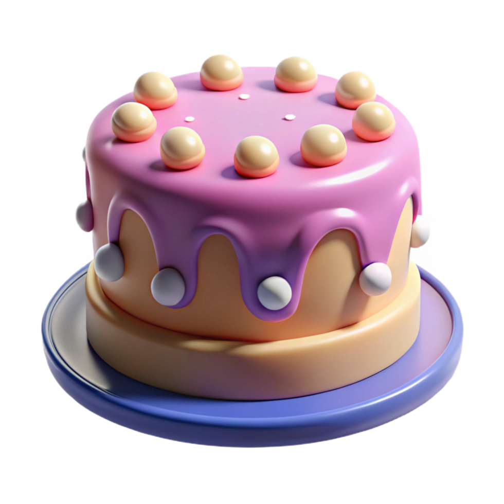 serene minimalist A single, stylized birthday cake with abstract frosting, genuine png