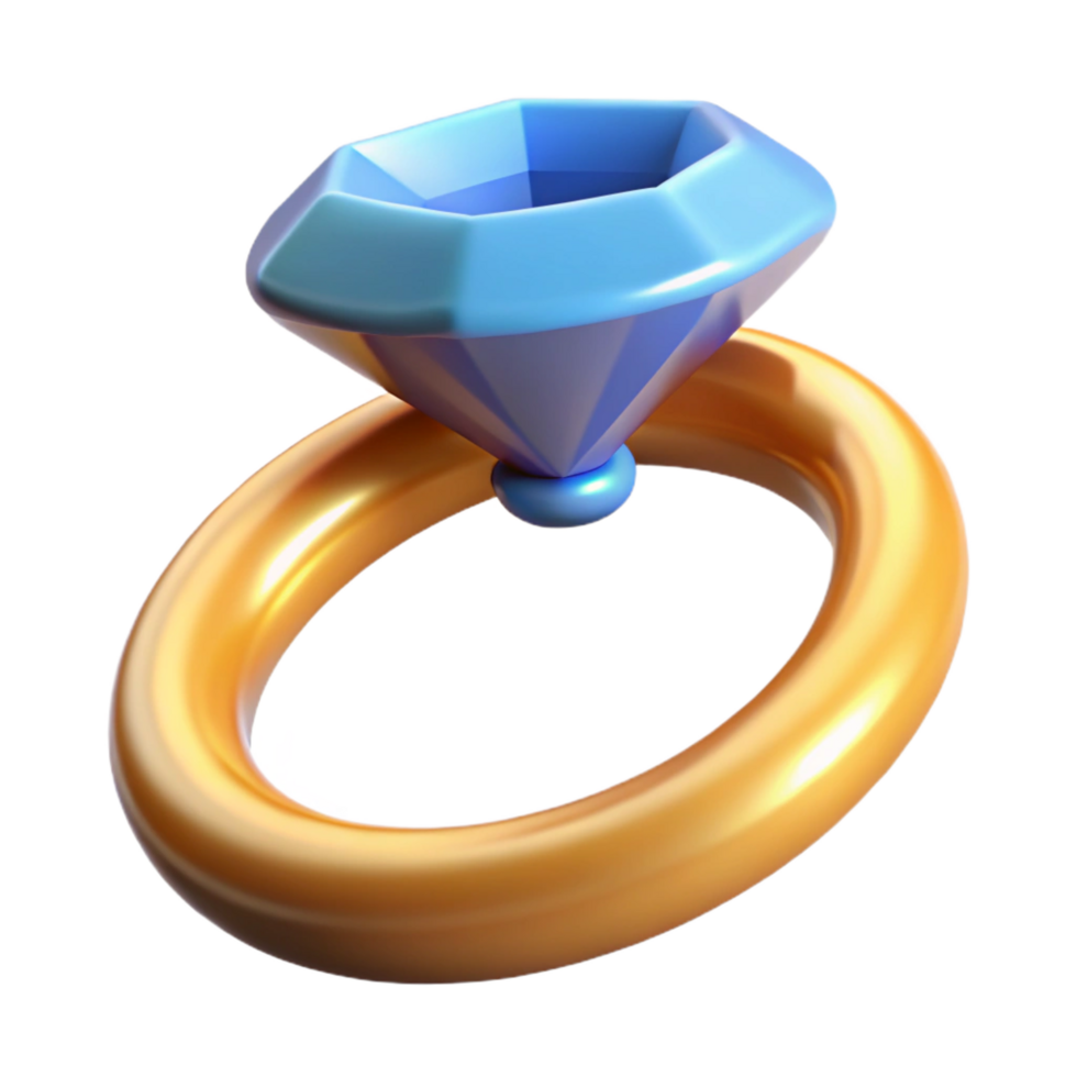 beautiful rustic A single, stylized engagement ring with abstract diamond, high resolution png