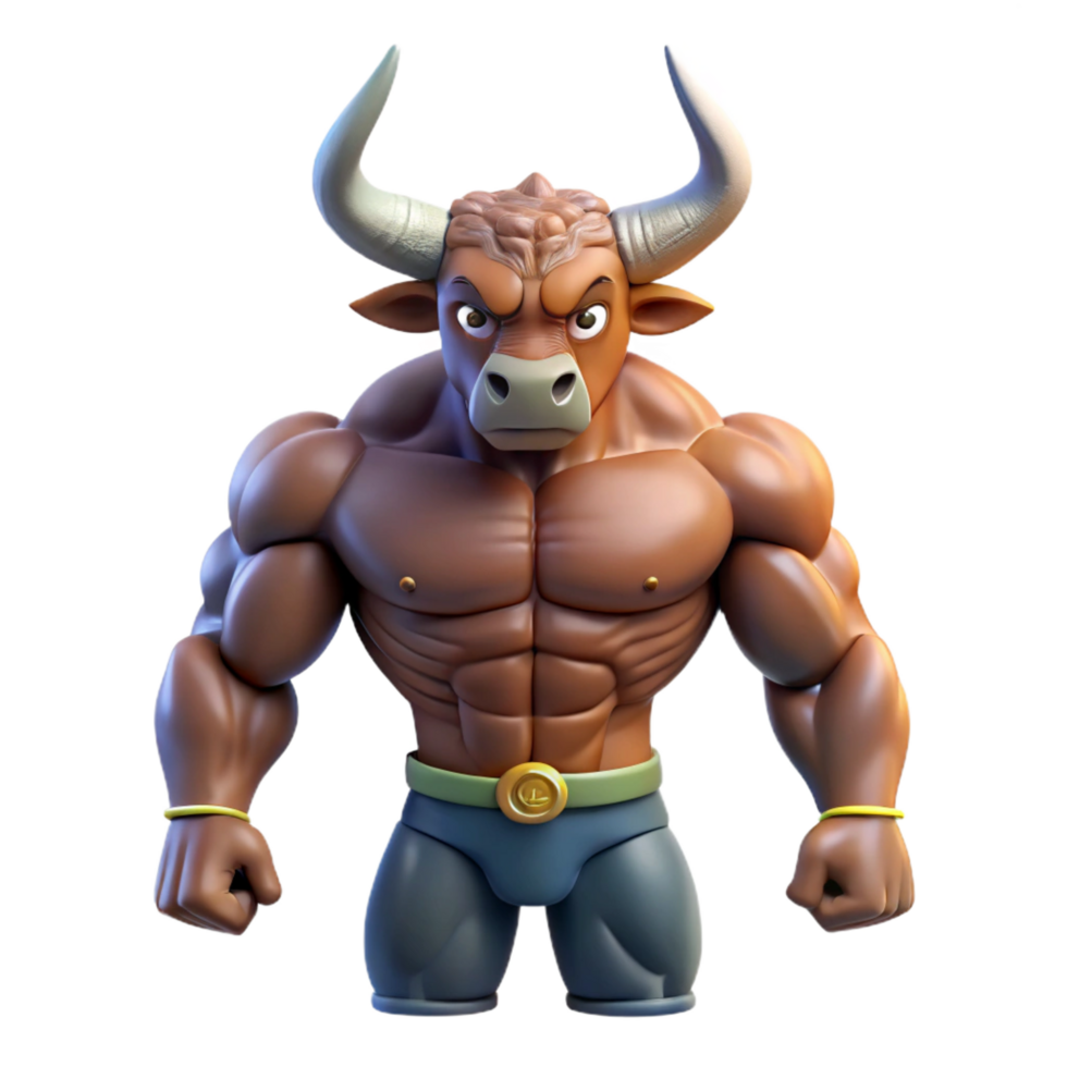 serene rustic Minotaur, half-bull, half-man, muscular, aggressive, authentic png