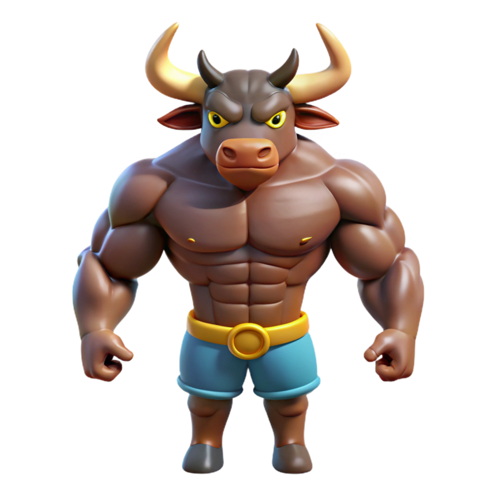 wonderful rustic Minotaur, half-bull, half-man, muscular build high resolution png