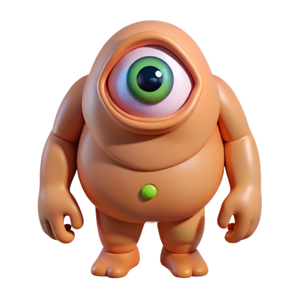 beautiful artistic Cyclops, one-eyed giant, fierce expression original png