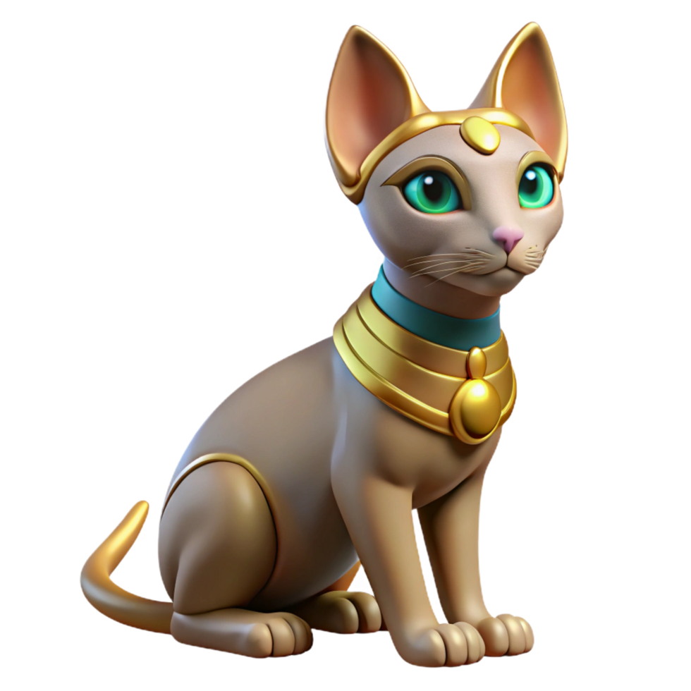 elegant minimalist Bastet, Egyptian cat goddess high resolution png
