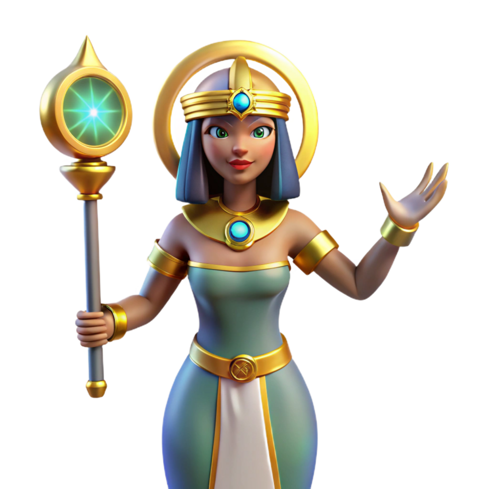 vibrant rustic Isis, Egyptian goddess of magic authentic png