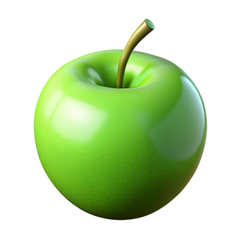 elegant minimalist Ripe green apple with stem exclusive png