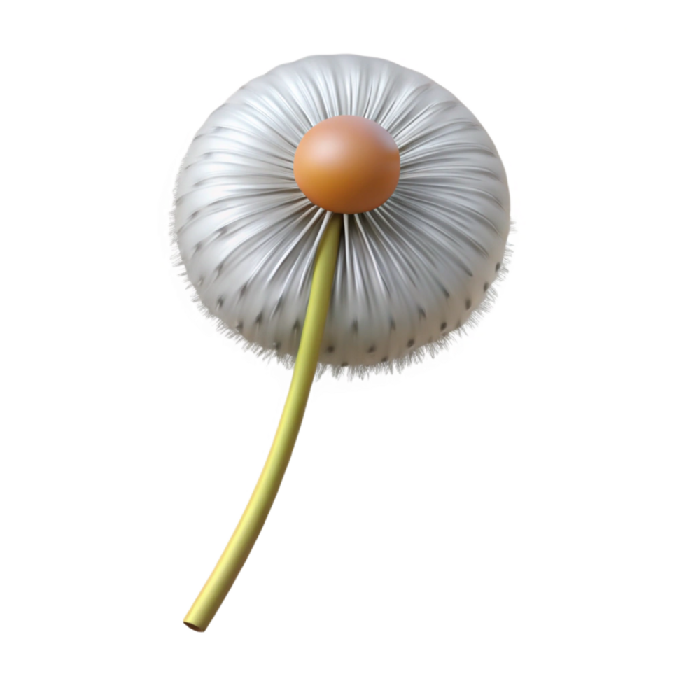 vibrant minimalist Single dandelion seed head authentic png