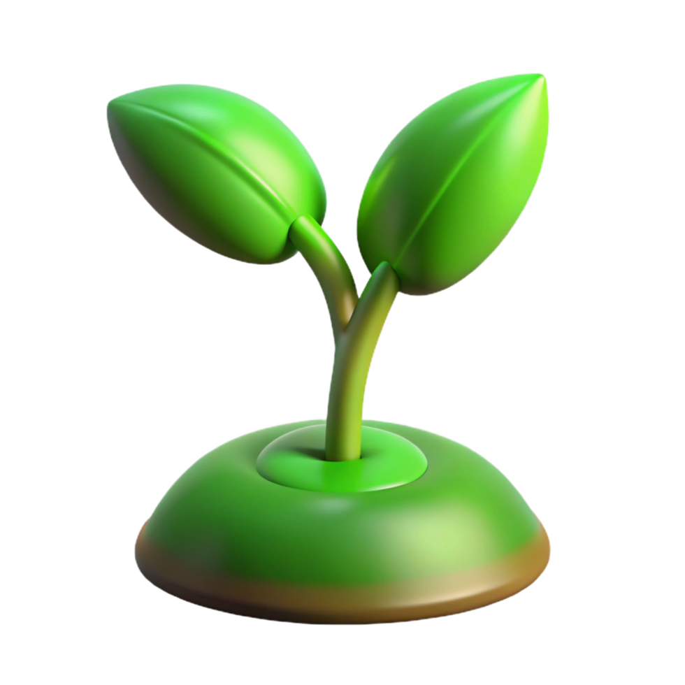 impressive artistic Green sprout with two leaves authentic png