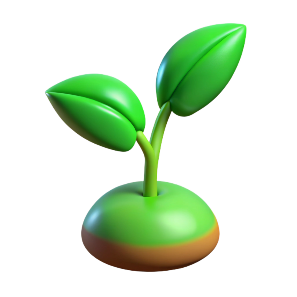 beautiful minimalist Green sprout with two leaves high resolution png